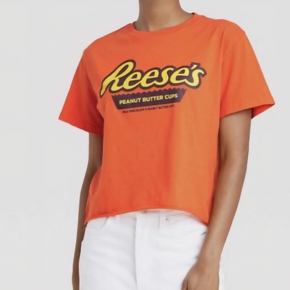 (#113/092) Reese's Peanut Butter Cup Short-sleeve Cropped Top Tee Size XL